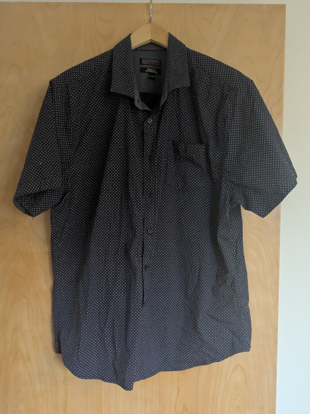 XL Ike Behar Stretch Cotton Short Sleeved Dress Shirt